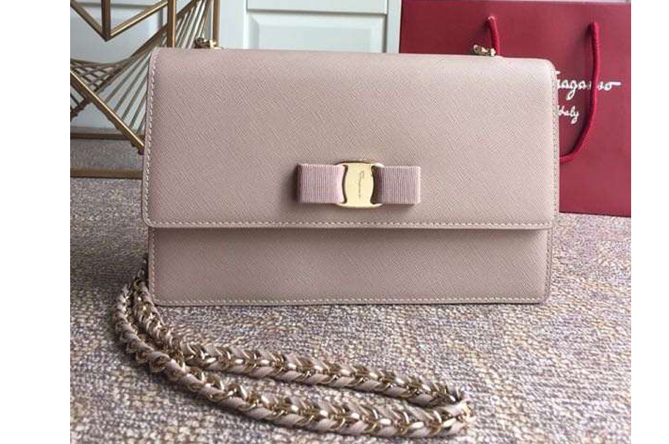 Ferragamo 21E480 Ginny Bags in Pink calfskin leather