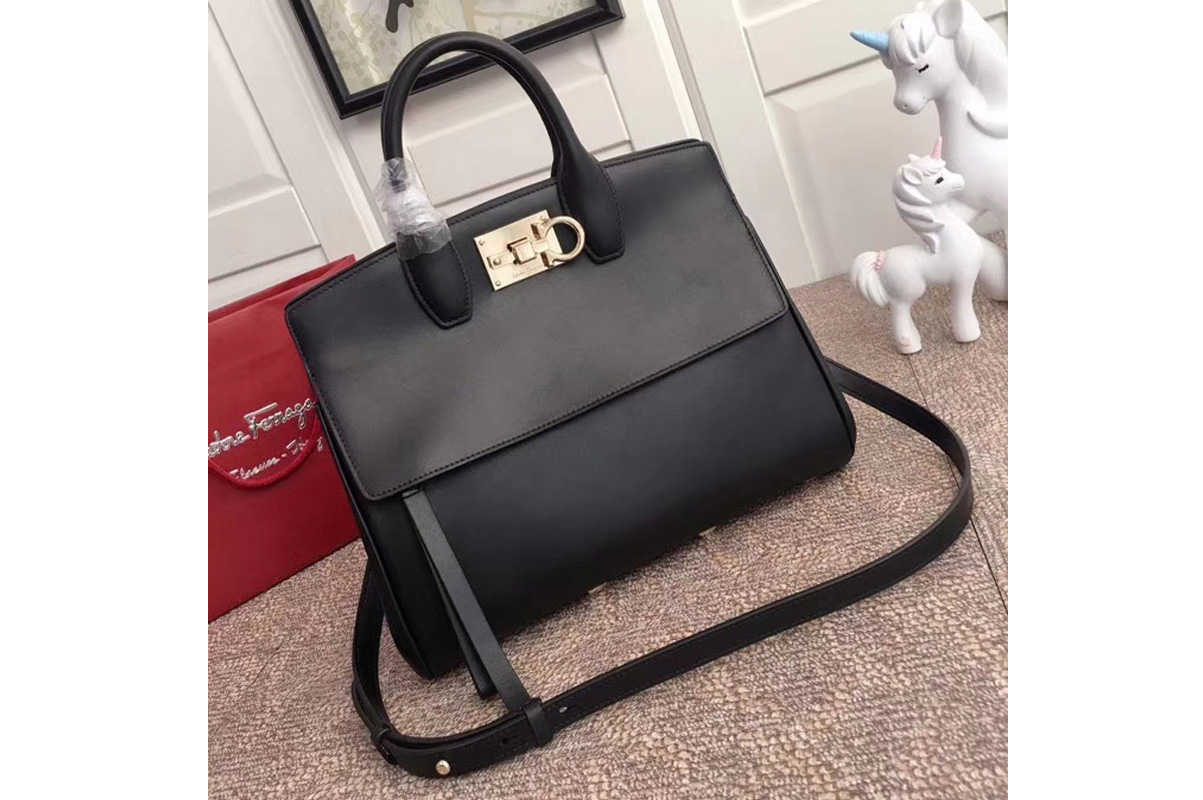 Ferragamo 21H159 Studio Bag Black Calfskin leather