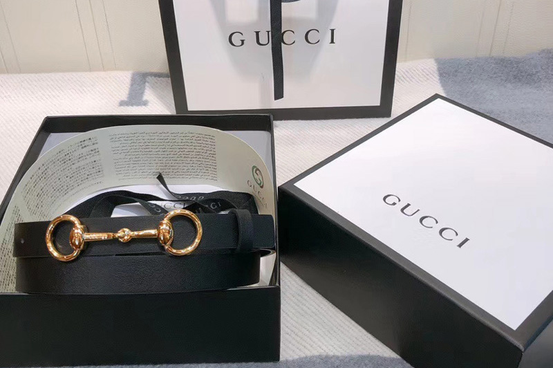 Women's Gucci 230127 Leather belt 2cm in Black Leather