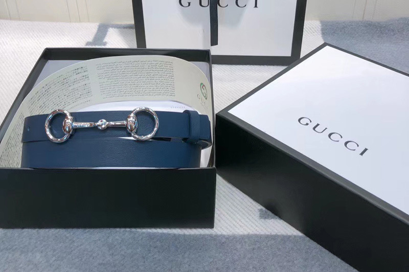 Women's Gucci 230127 Leather belt 2cm in Blue Leather