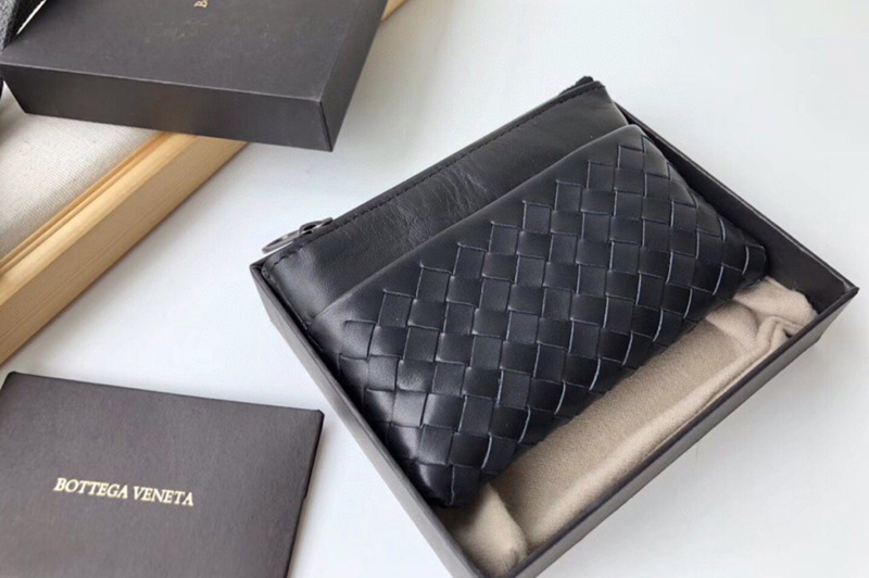 Bottega Veneta 275327 key case in Black Lambskin Leather