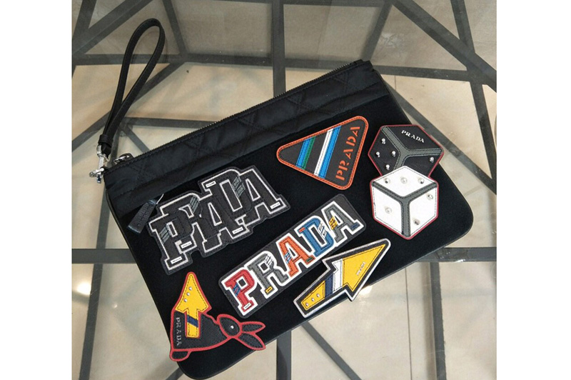 Prada 2NH006 Nylon Pouch With Removed Appliqué