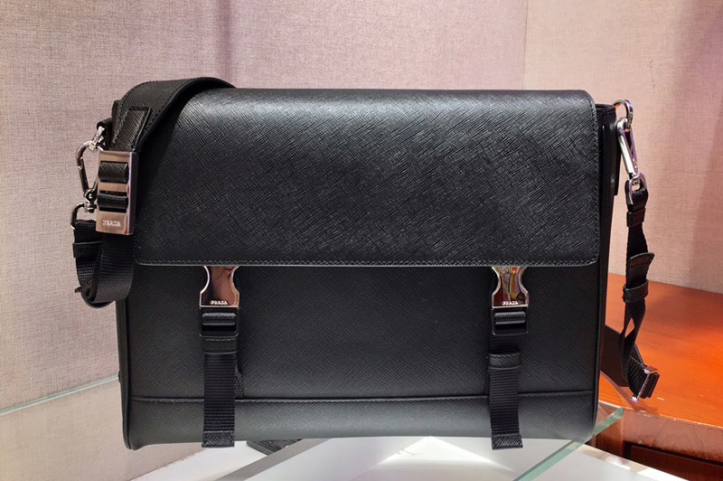 Prada 2VD018 Saffiano Leather Cross-Body Bag in Black Saffiano Leather
