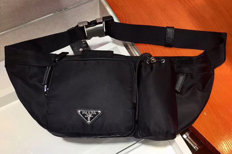Prada 2VL056 Technical Fabric Belt Bags Black Technical fabric