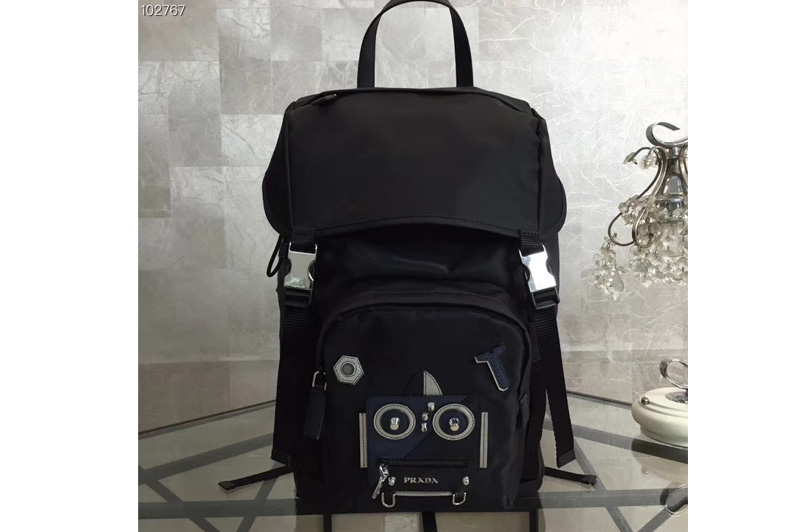 Prada 2VZ135 Technical fabric backpack With Black Robat