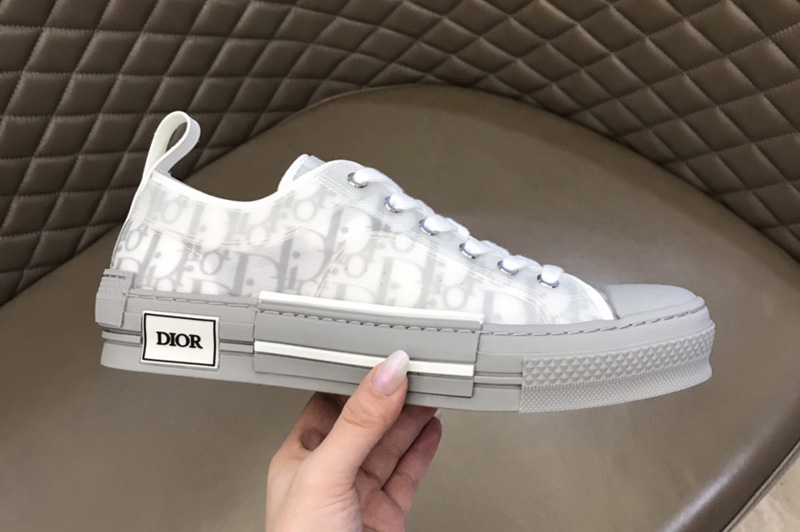 Christian Dior 3SN249 Dior B23 low-top sneaker in White and Black Dior Oblique Canvas