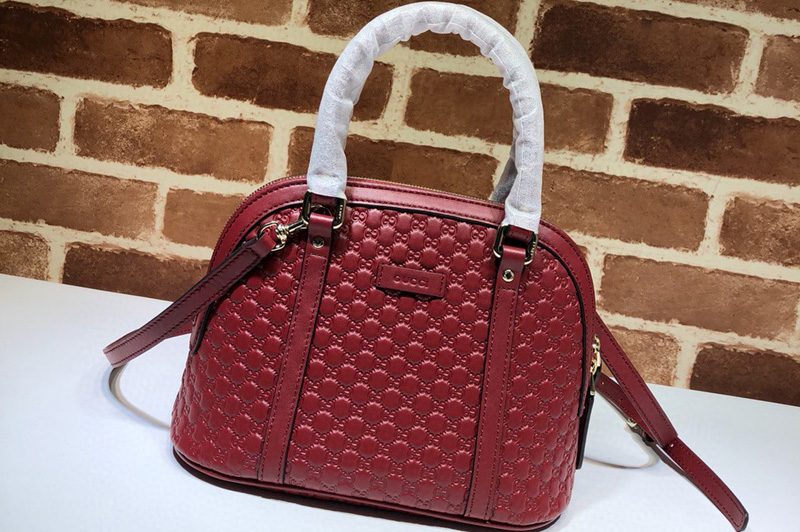 Gucci 449654 Gucci Signature Leather Top Handle Bag Red Signature leather
