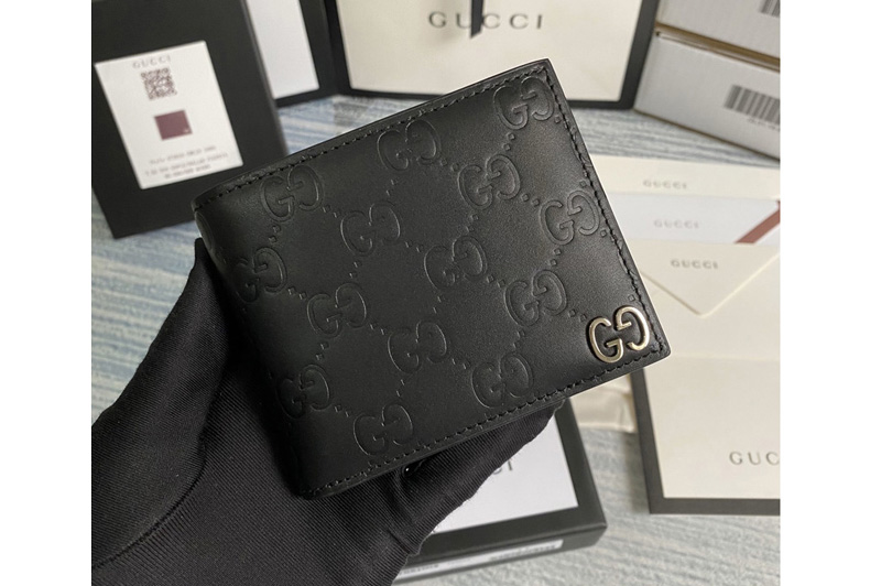 Gucci 473916 Gucci Signature wallet in Black Gucci Signature leather