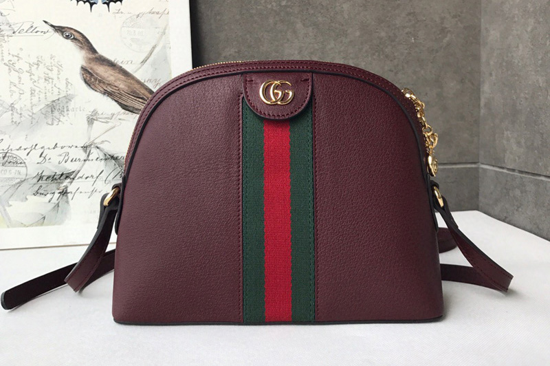 Gucci 499621 Ophidia small shoulder bag Burgundy Leather With Web