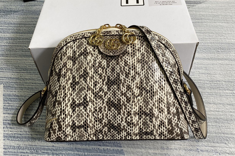 Gucci 499621 Ophidia small snakeskin shoulder bag in Grey snakeskin