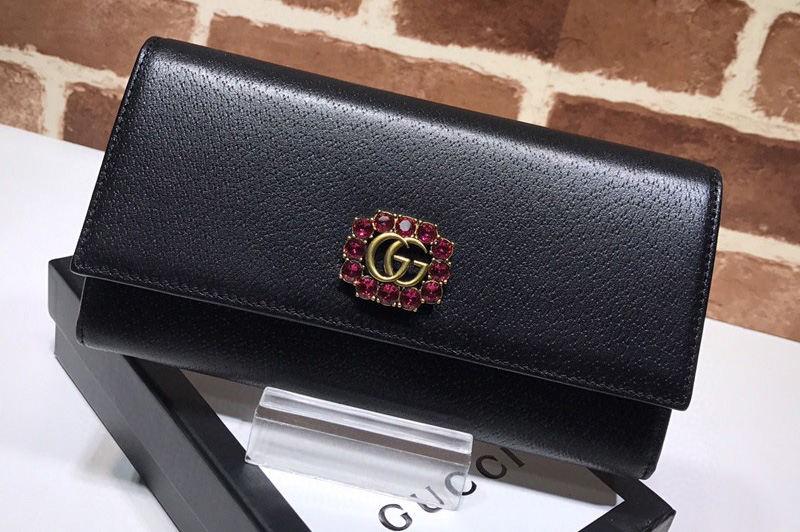 Gucci ‎499779 Continental wallet With GG Logo in Pink Leather