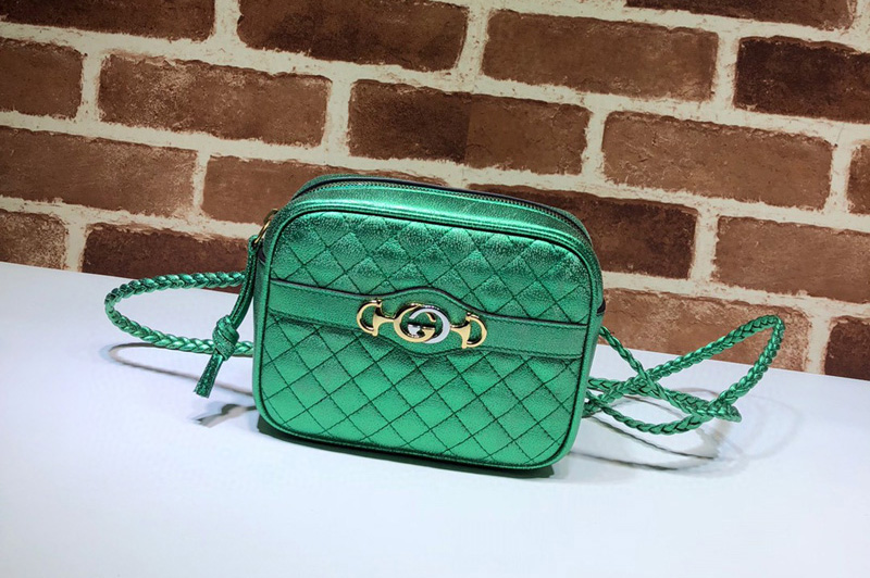 Gucci 534950 Mini laminated leather bags in Green Leather