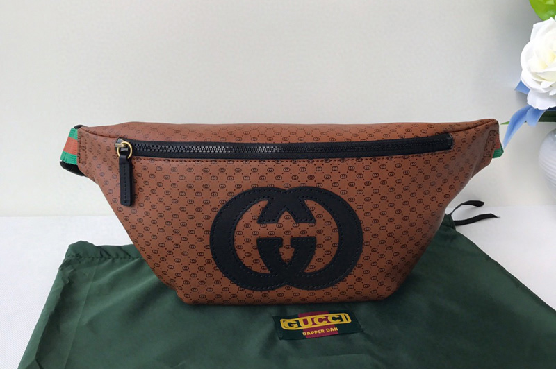 Gucci 536416 Gucci-Dapper Dan Belt Bag in Brown GG Leather