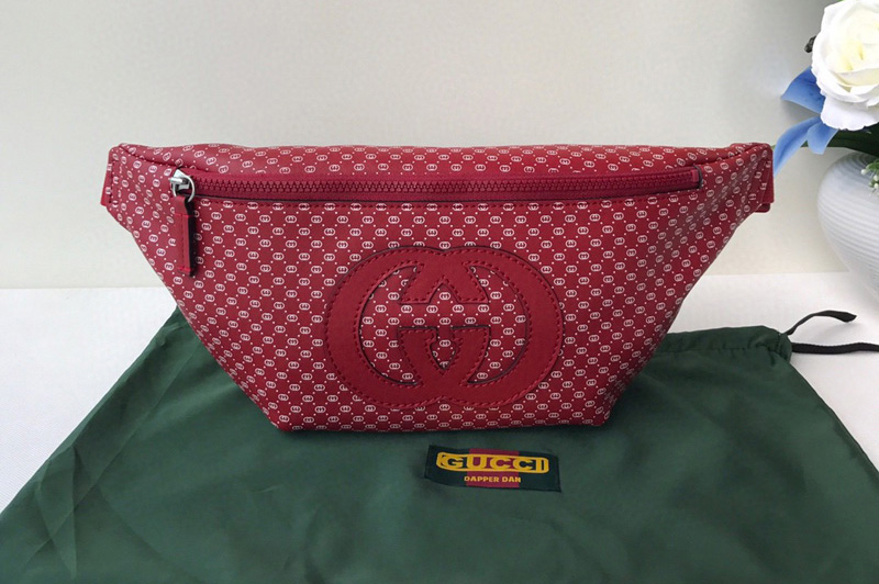 Gucci 536416 Gucci-Dapper Dan Belt Bag in Red GG Leather