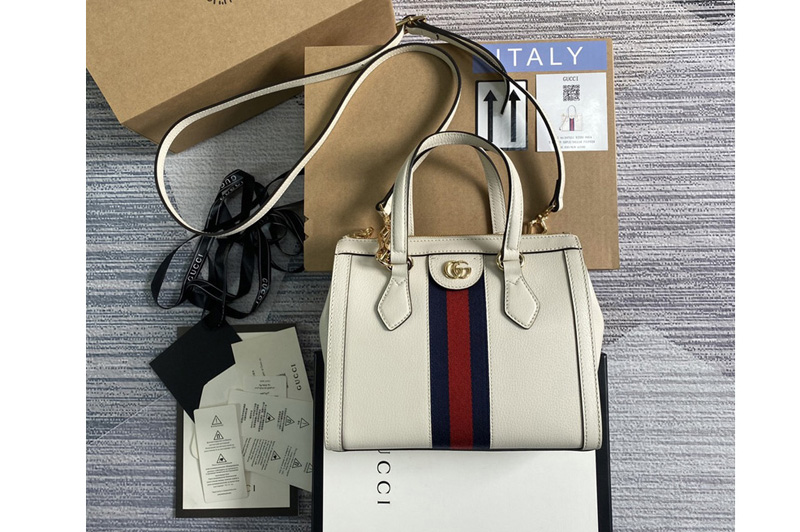 Gucci ‎547551 Ophidia small tote bag in White metal-free tanned leather