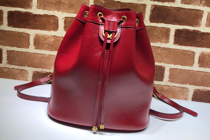 Gucci 550189 RE(BELLE) Medium Bucket Bag in Red Leather