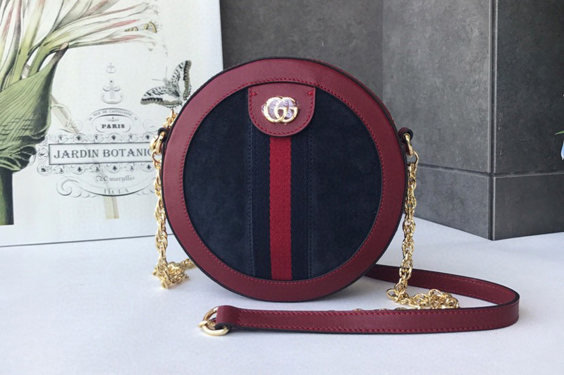 Gucci ‎550618 Ophidia mini round shoulder bags Navy Blue suede with Web ...