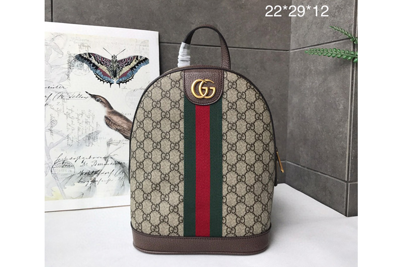Gucci 552884 small backpack Beige/ebony GG Supreme canvas