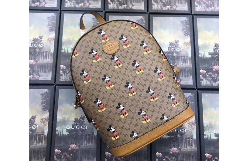 Gucci 552884 Disney x Gucci small backpack in Beige/ebony mini GG Supreme canvas