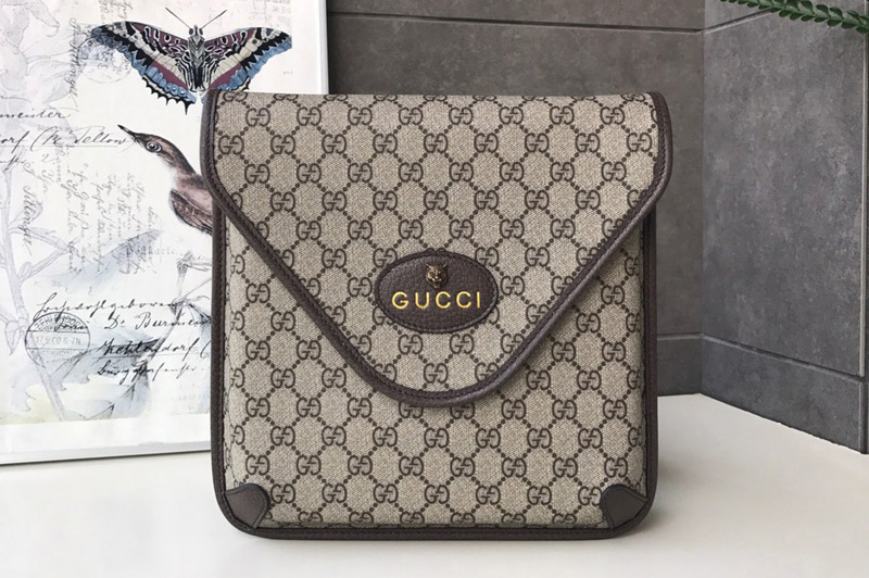 Gucci 598604 Neo Vintage GG medium messenger Bag in Beige/ebony GG Supreme canvas
