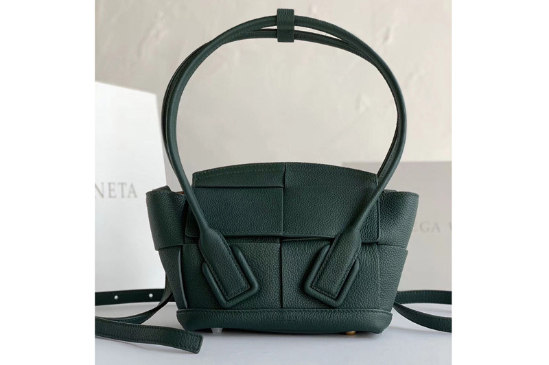 Bottega Veneta 600606 BV Mini Arco Top-handle Bag In Green Calfskin Leather