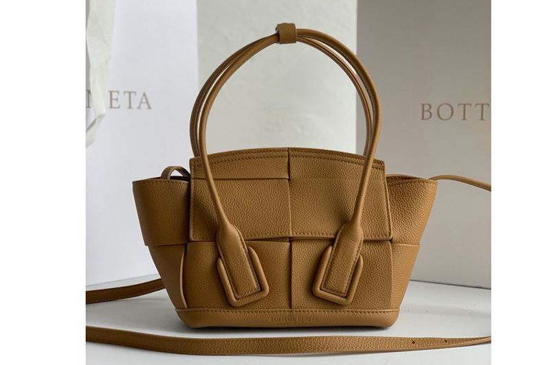 Bottega Veneta 600606 BV Mini Arco Top-handle Bag In Tan Calfskin Leather