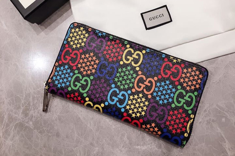 Gucci 601079 GG Psychedelic zip around wallet in GG Psychedelic Supreme canvas