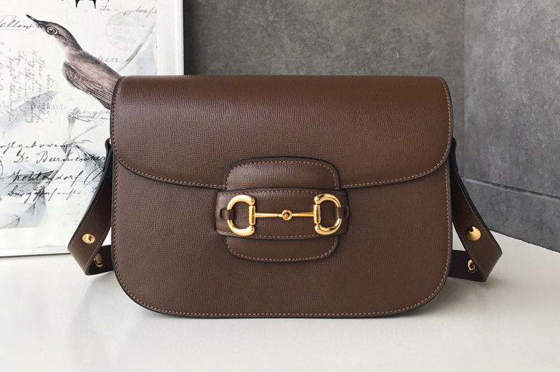 Gucci 602204 1955 Horsebit shoulder bag in Brown textured leather