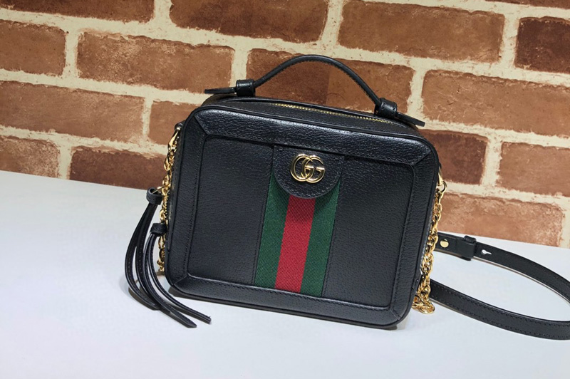 Gucci ‎602576 Ophidia GG mini shoulder bag in Black Leather With Web