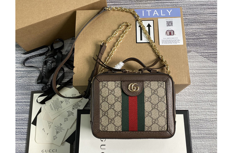 Gucci 602576 Ophidia GG mini shoulder bag in Beige/ebony GG Supreme