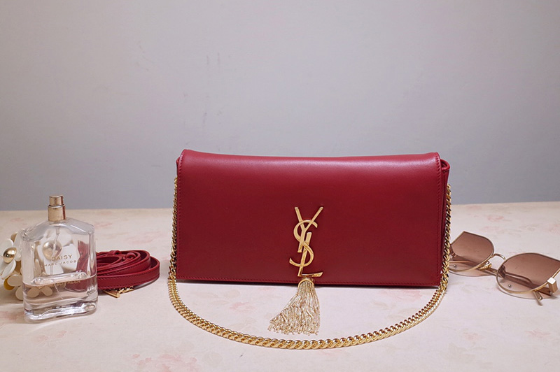 Saint Laurent 6042761 YSL Kate 99 In Red Lambskin Leather