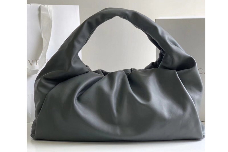 Bottega Veneta 607984 The shoulder Pouch bag in Gray Calfskin Leather