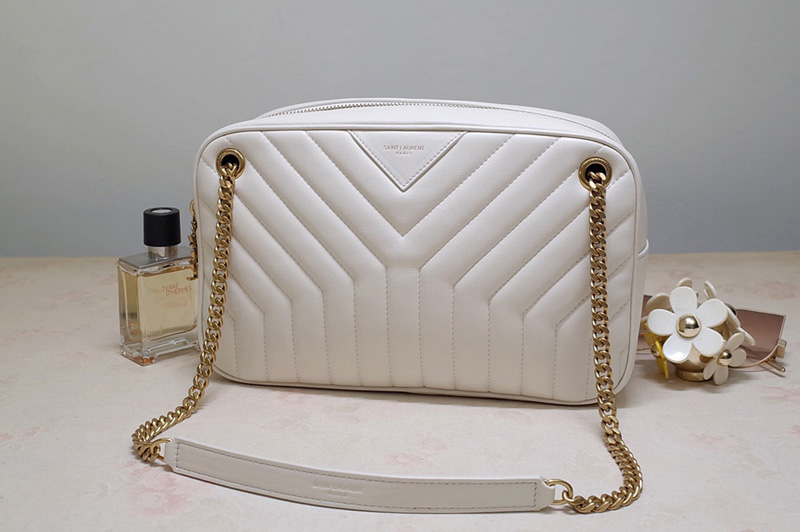 Saint Laurent 617691 YSL JOAN CAMERA BAG IN White Y-QUILTED SMOOTH LEATHER