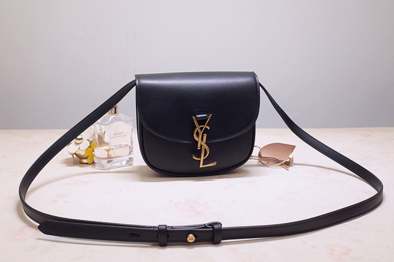 Saint Laurent 619740 YSL Kaia Small Satchel Bag in Black Smooth Vintage Leather