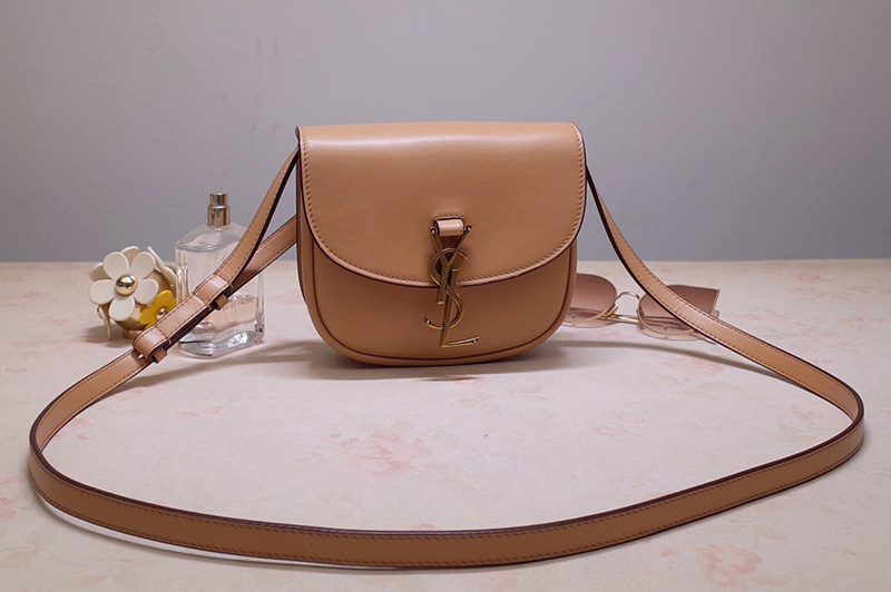 Saint Laurent 619740 YSL Kaia Small Satchel Bag in Brown Smooth Vintage Leather