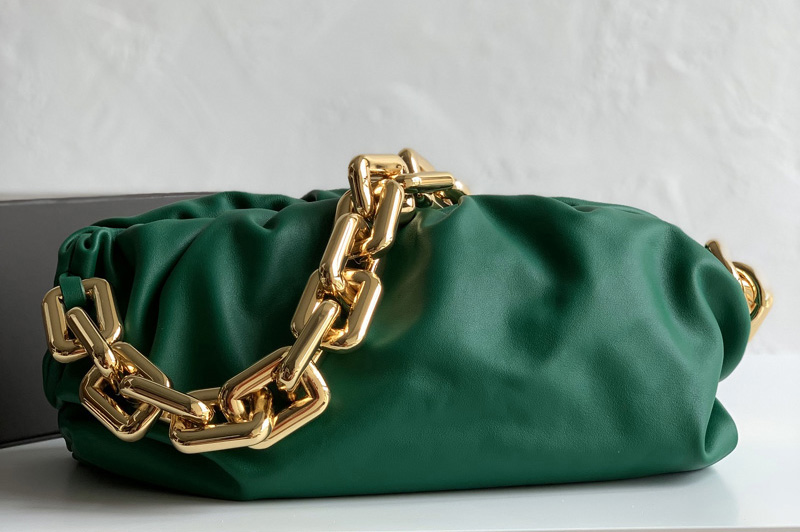 Bottega Veneta 620230 BV The Chain Pouch Shoulder bag in Green Calfskin Leather