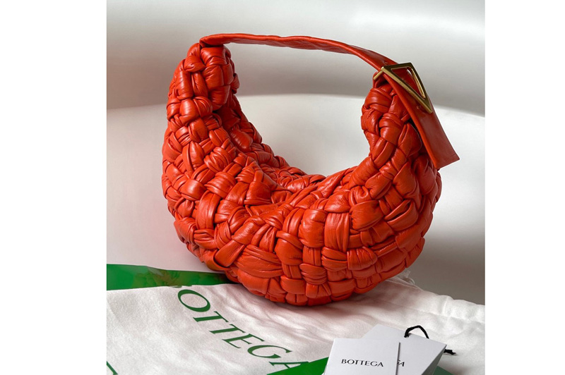 Bottega Veneta 620917 Banana Hobo bag in Red handwoven Calfskin leather