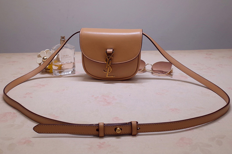Saint Laurent 623097 YSL Kaia Mini Satchel Bag in Brown Smooth Vintage Leather