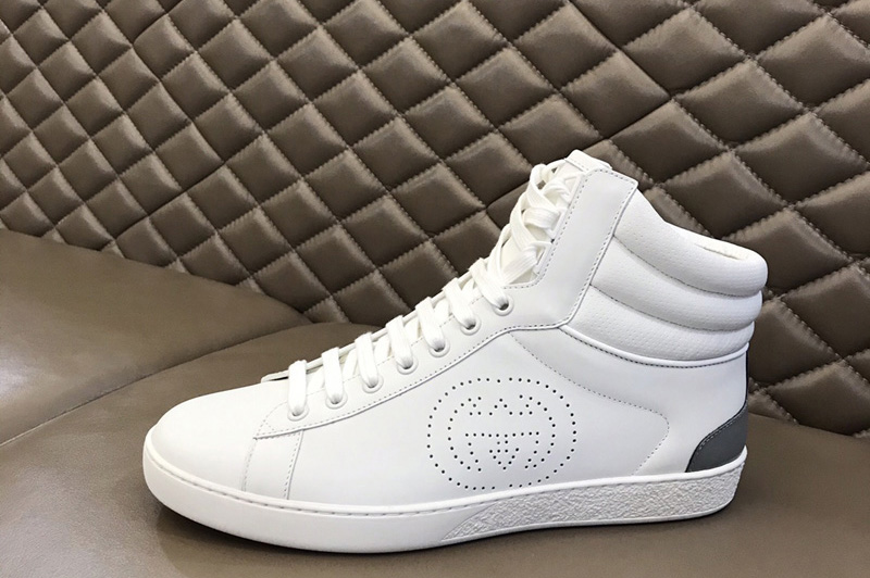 Gucci 625672 Men's high-top Ace sneaker in White leather