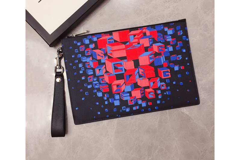 Gucci 628480 Square G space print zip pouch in Supreme canvas
