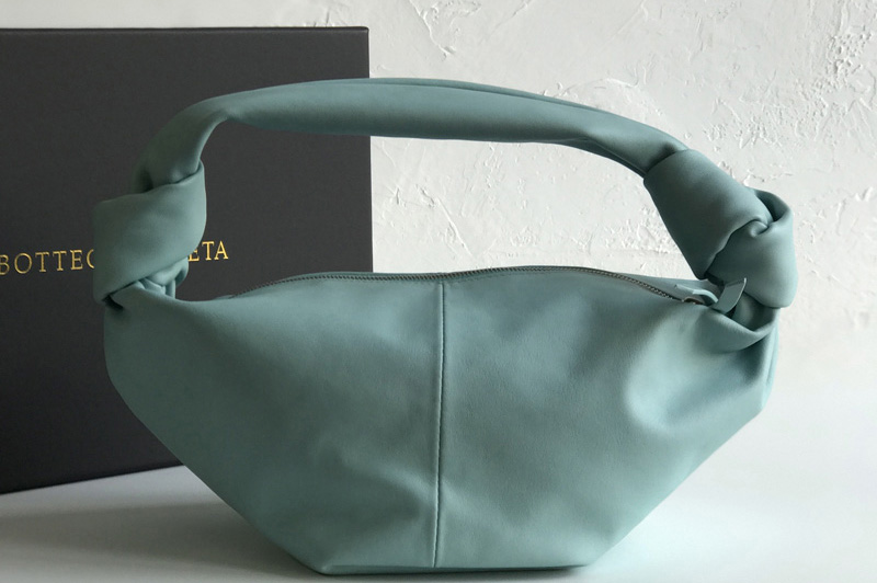 Bottega Veneta 629635 Mini top handle bag in Blue Calfskin Leather