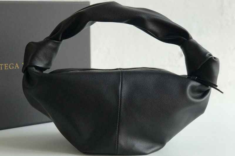 Bottega Veneta 629635 Mini top handle bag in Black Calfskin Leather