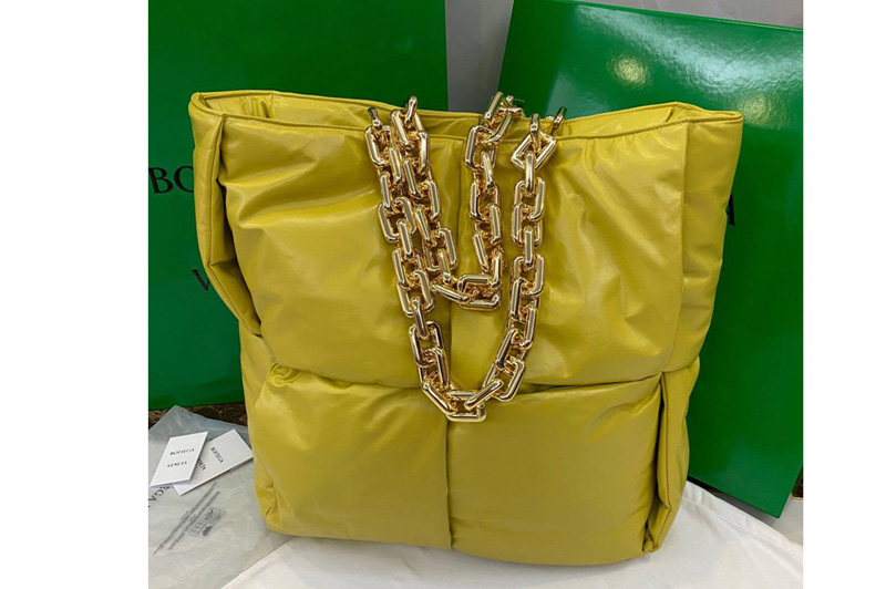 Bottega Veneta 631257 Chain Tote bag in Straw padded Intrecciato Calf leather