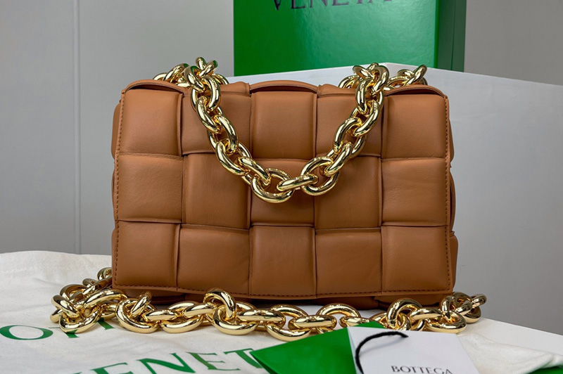 Bottega Veneta 631421 The Chain Cassette Cross-body bag in Brown Intrecciato leather