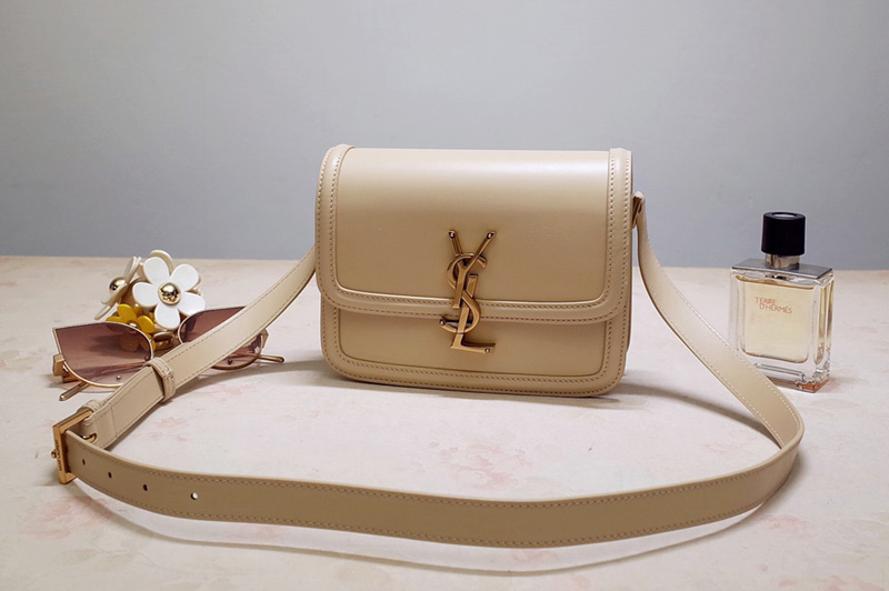 YSL 634306 SOLFERINO SMALL SATCHEL IN NATURAL IVORY BOX SAINT LAURENT LEATHER