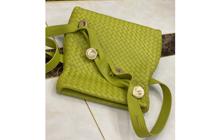 Bottega Veneta 642637 Fold Cross-body bag in Green Intrecciato Nappa leather