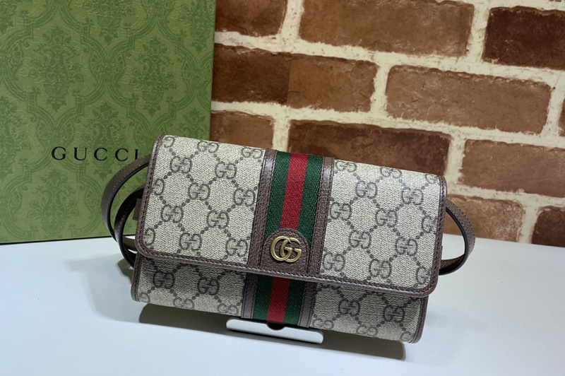 Gucci 645082 Ophidia Mini bag in Beige and ebony GG Supreme canvas