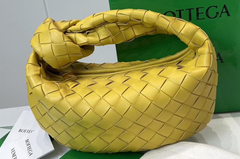 Bottega Veneta 651876 Mini Jodie boho bag in Yellow Intrecciato Nappa leather