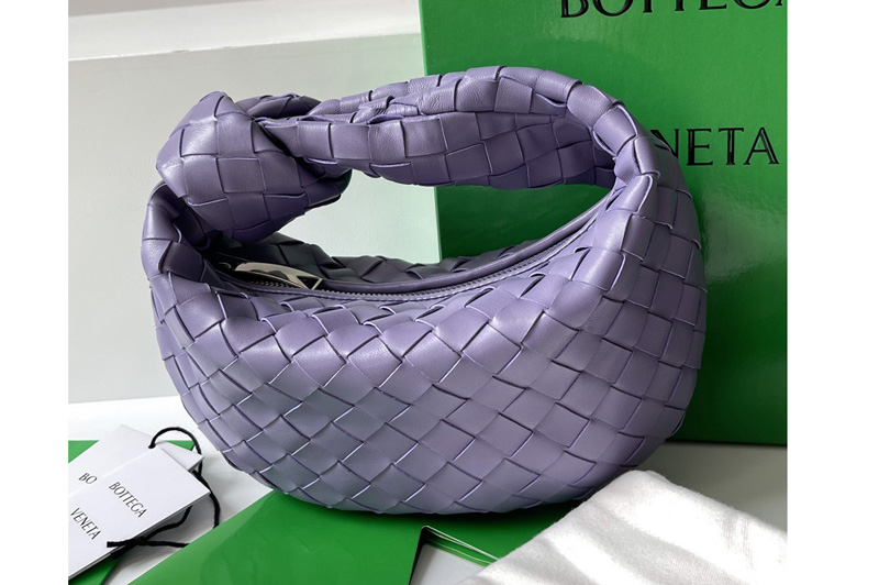 Bottega Veneta 651876 Mini Jodie boho bag in Purple Intrecciato Nappa leather