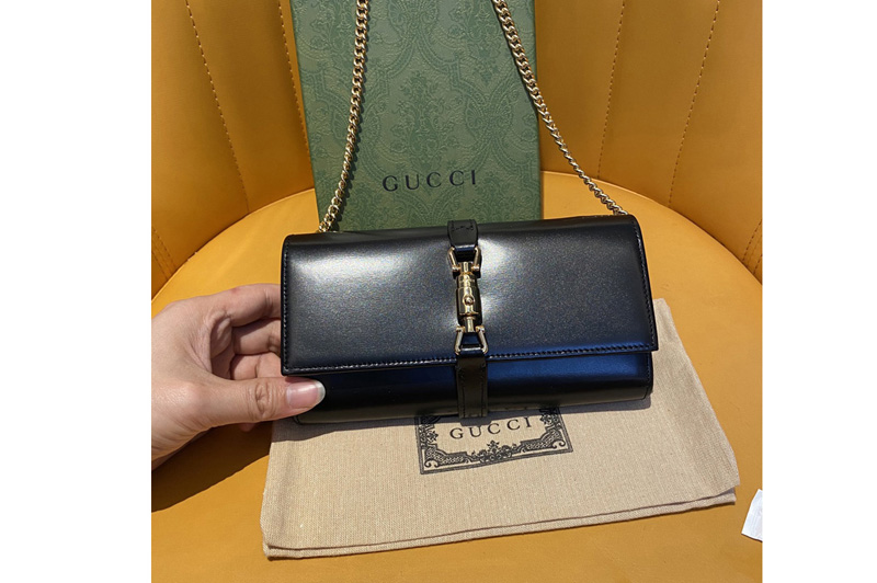 Gucci ‎652681 Jackie 1961 chain wallet in Black leather